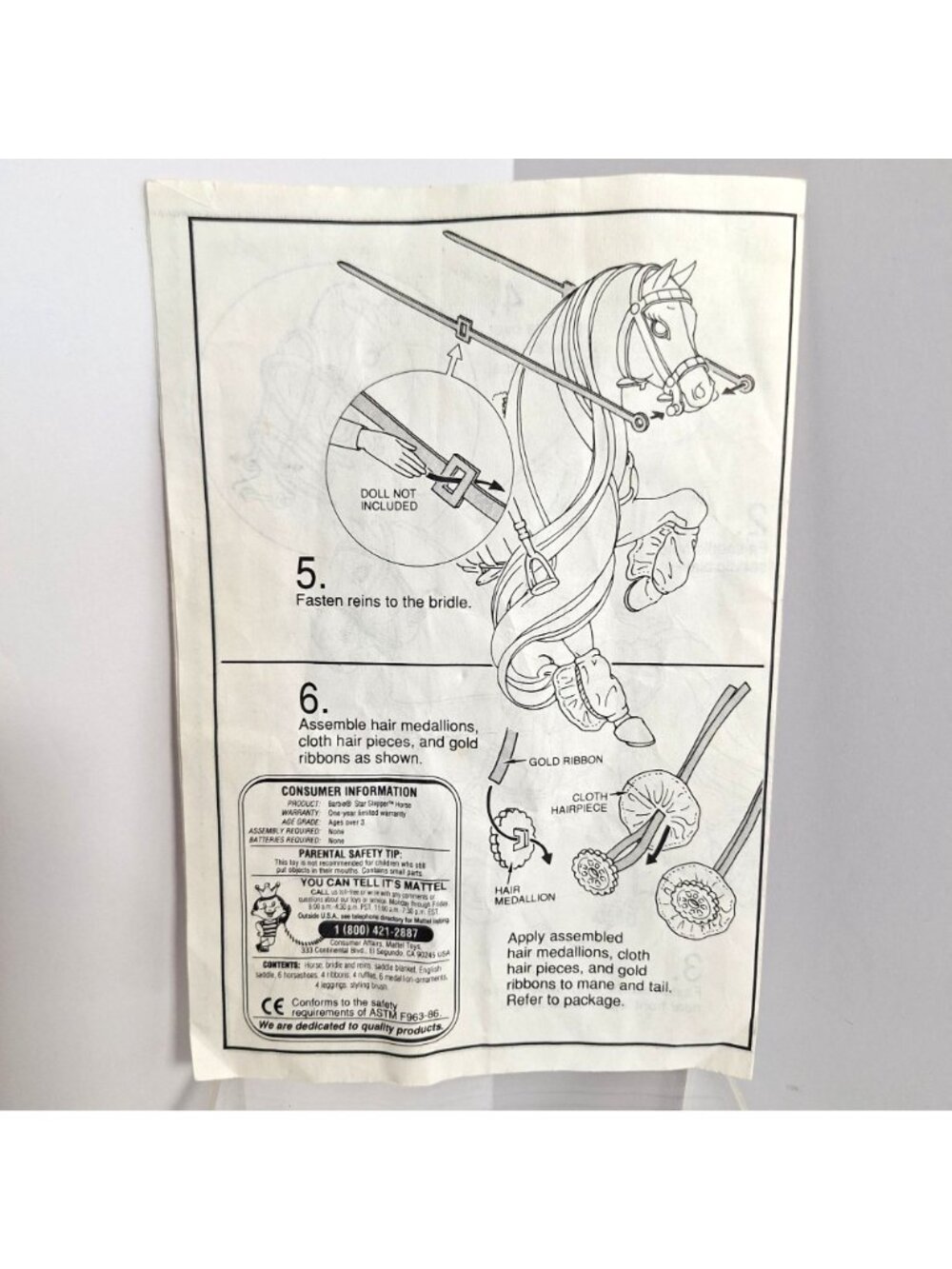 Barbie Star Stepper Horse Instructions Manual 1991 Mattel Vintage - Picture 4 of 10